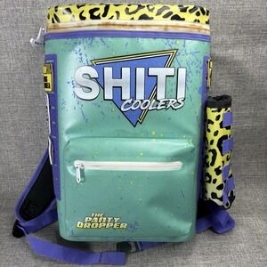 Shiti Coolers The Panty Dropper Teal Purple Leopard Retro 90s Backpack Cooler